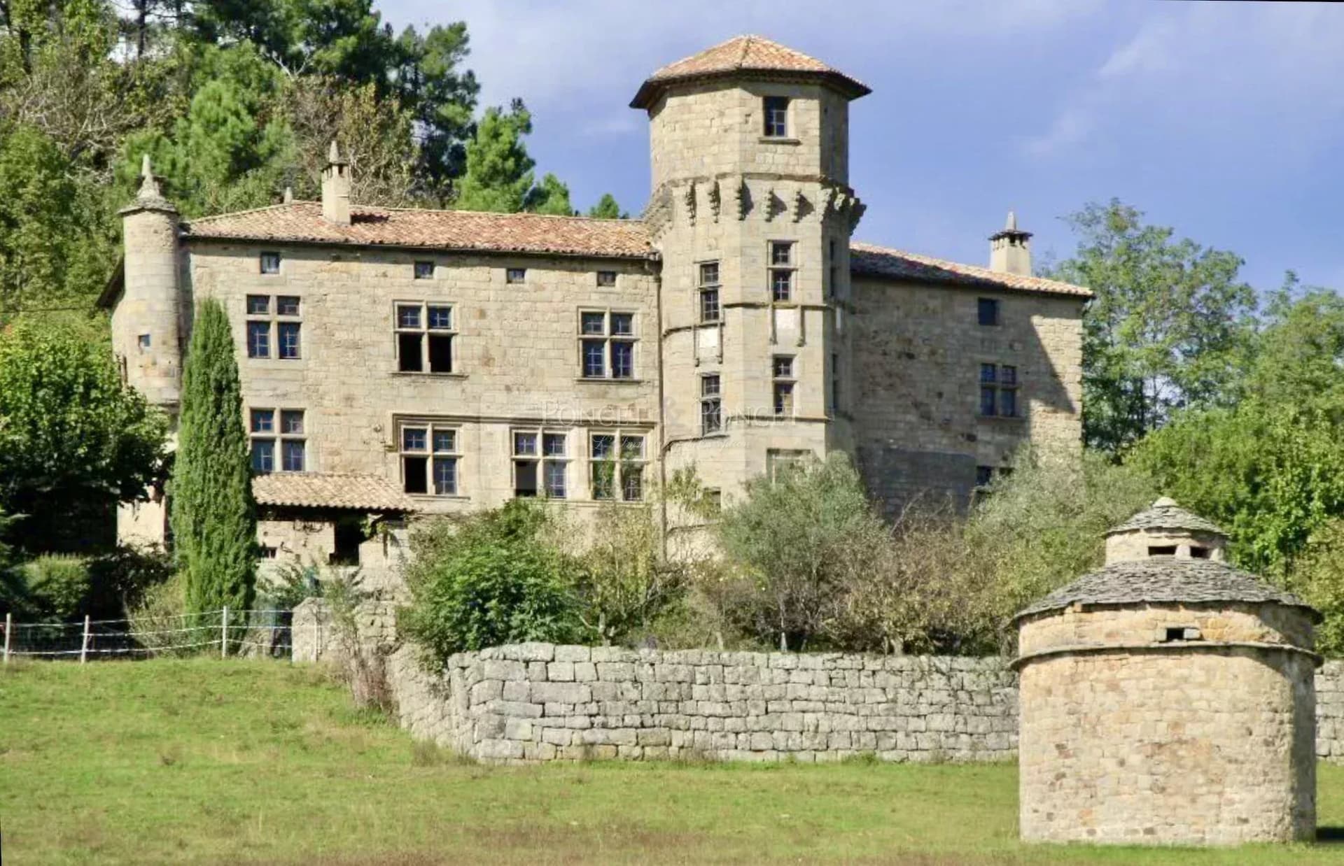Renaissance Château With Panoramic Views In Lower Ardèche — Château for sale in Auvergne-Rhône-Alpes, France