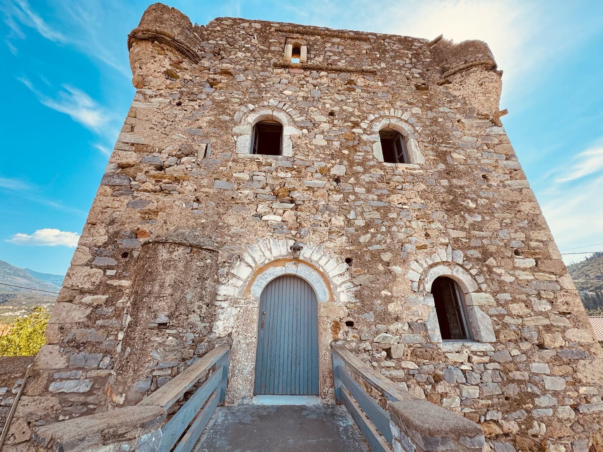 Historic Stone Tower Steps From The Sea In Mani — in Mani, Greece