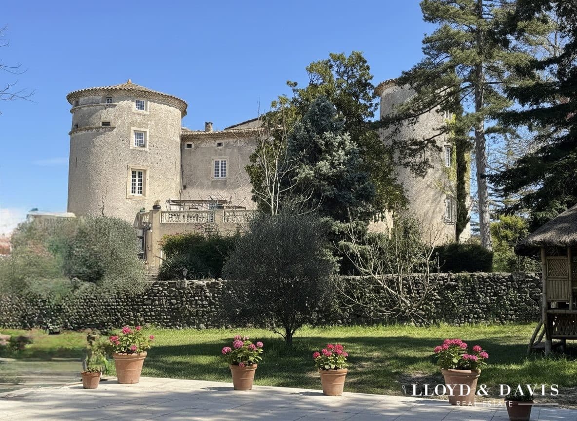 Medieval Castle With Towers And Swimming Pool Overlooking The Ardèche Mountains 2