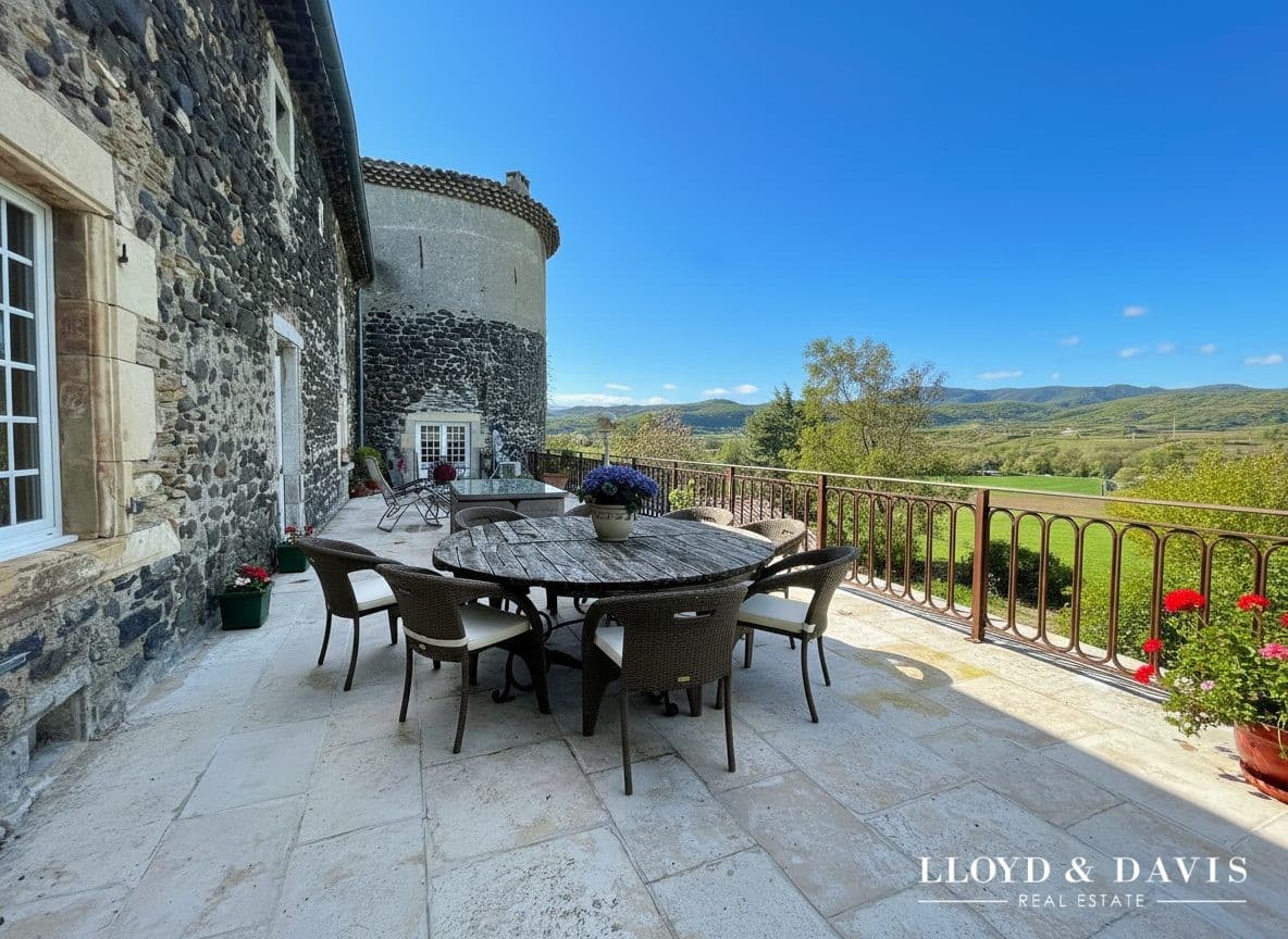 Medieval Castle With Towers And Swimming Pool Overlooking The Ardèche Mountains 5