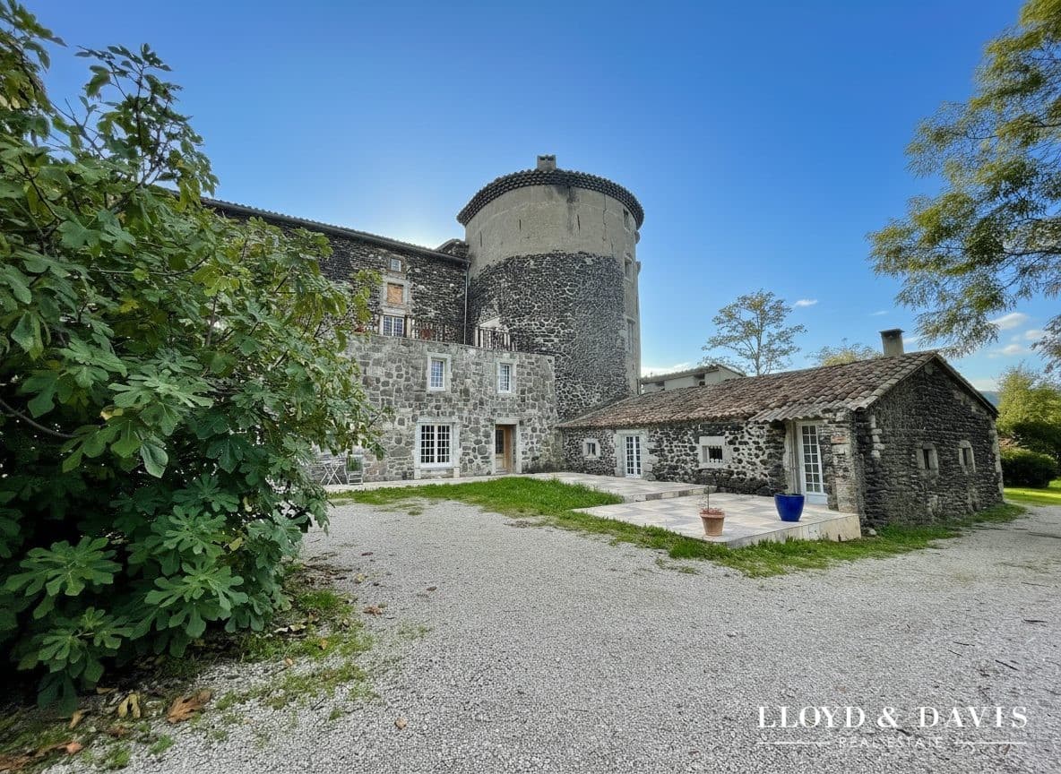 Medieval Castle With Towers And Swimming Pool Overlooking The Ardèche Mountains 2