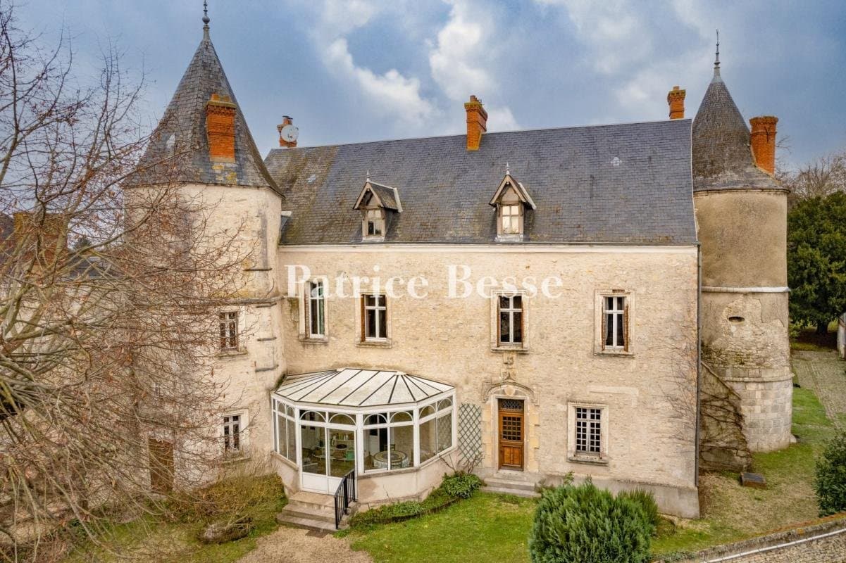 Historic Château With Hexagonal Tower And Wooded Grounds — Château for sale in Loire Valley, France