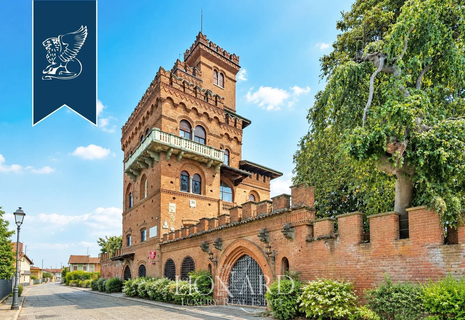 Remarkable Neo-Gothic Villa-Castle With Panoramic Views — in Piedmont, Italy