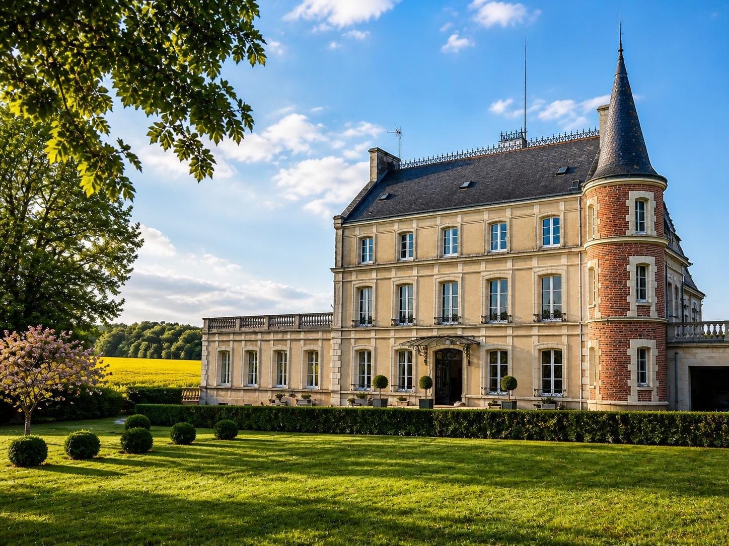 Elegant Castle with Heated Indoor Pool and Tennis Court — in France