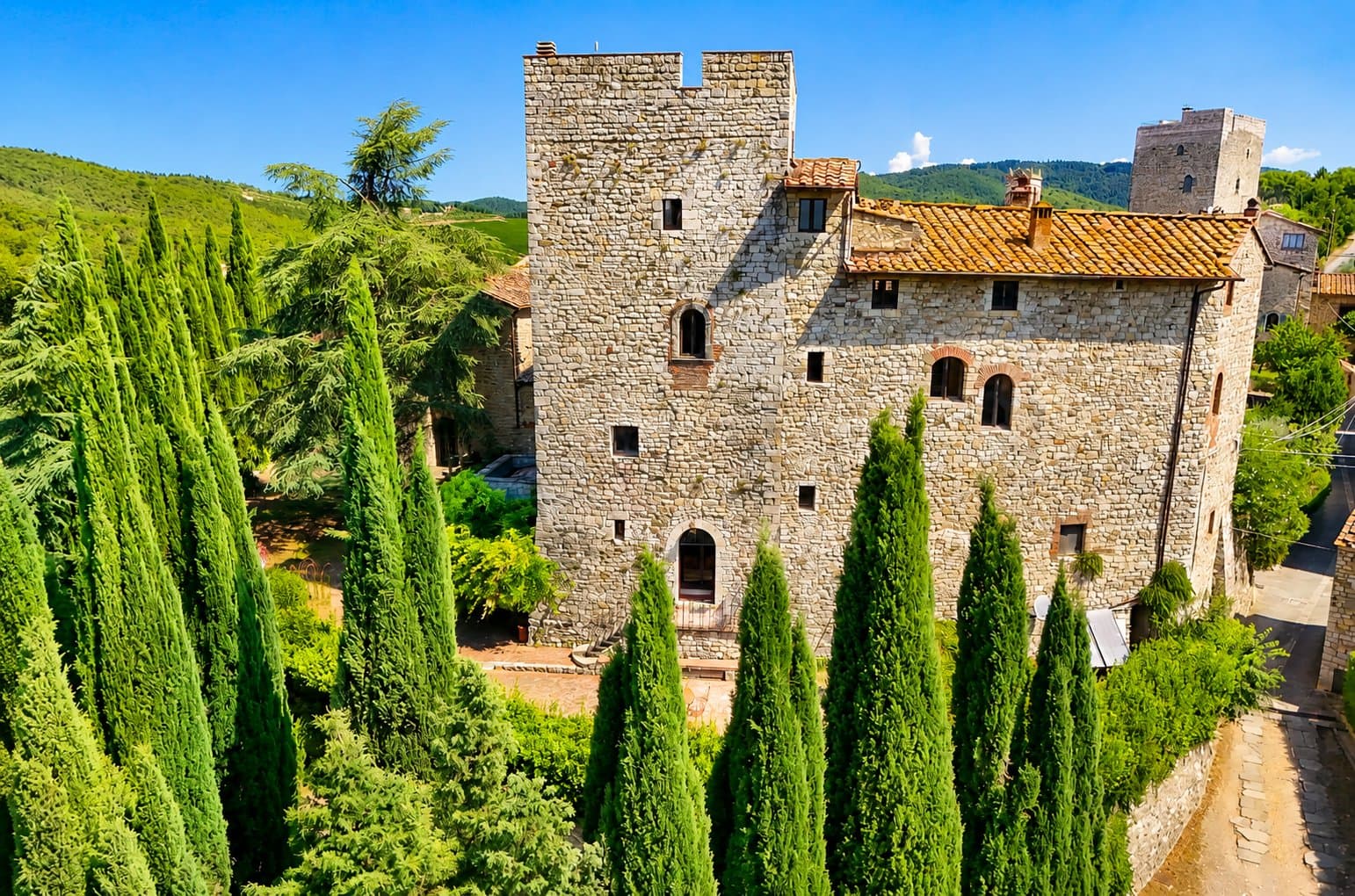 Ancient Castle With Panoramic Views And Olive Grove In Chianti