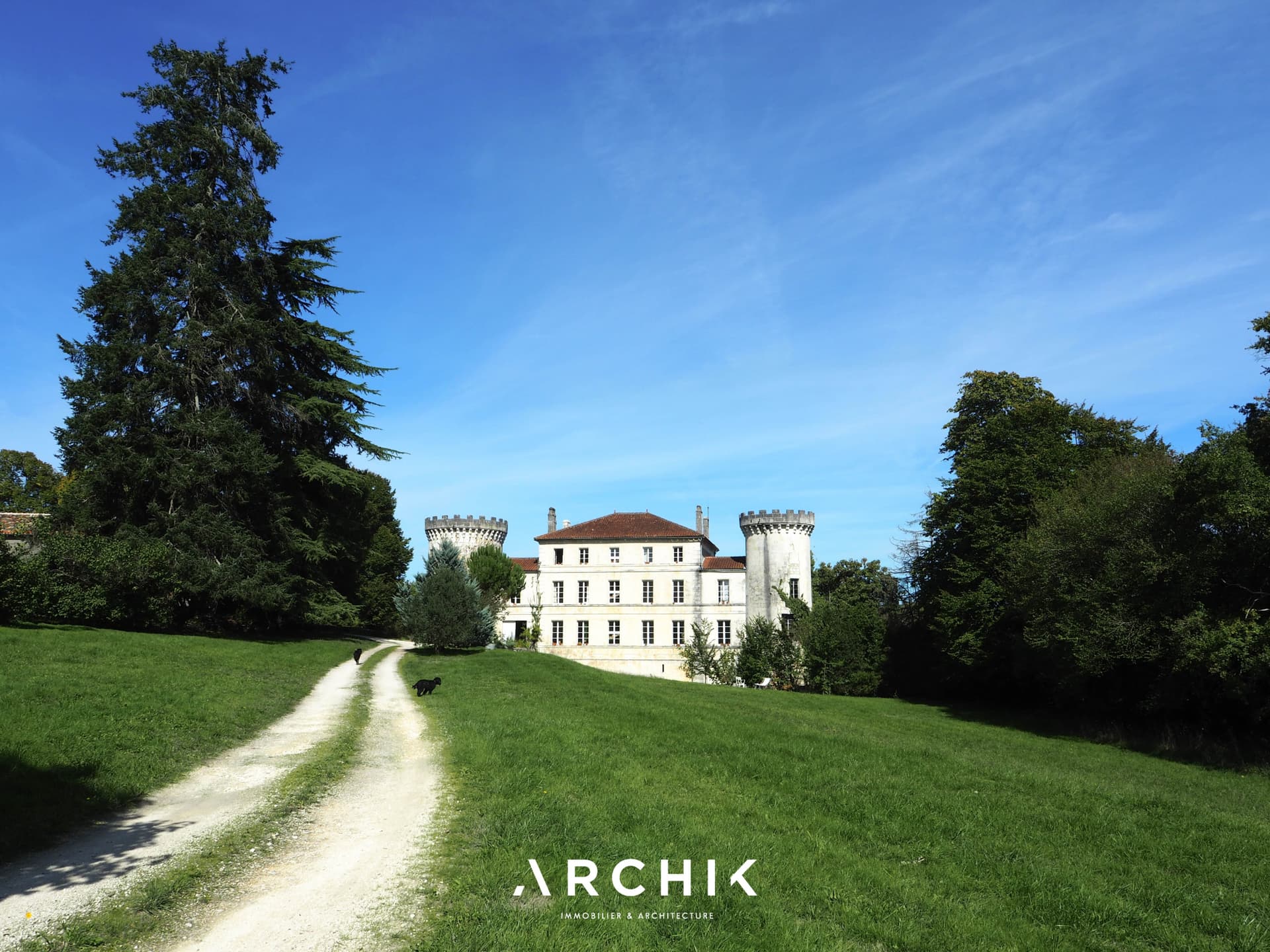 Château with Medieval Towers and Expansive Grounds
