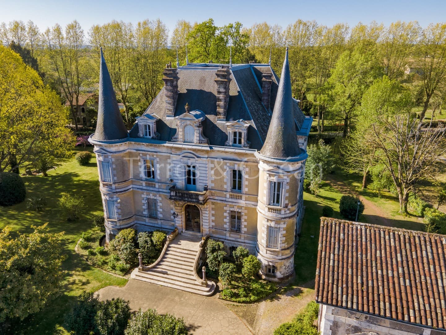 Stunning 19th Century Château With Pool And Extensive Outbuildings — Château for sale in Landes, France